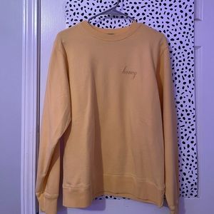 yellow “honey” brandy melville sweatshirt